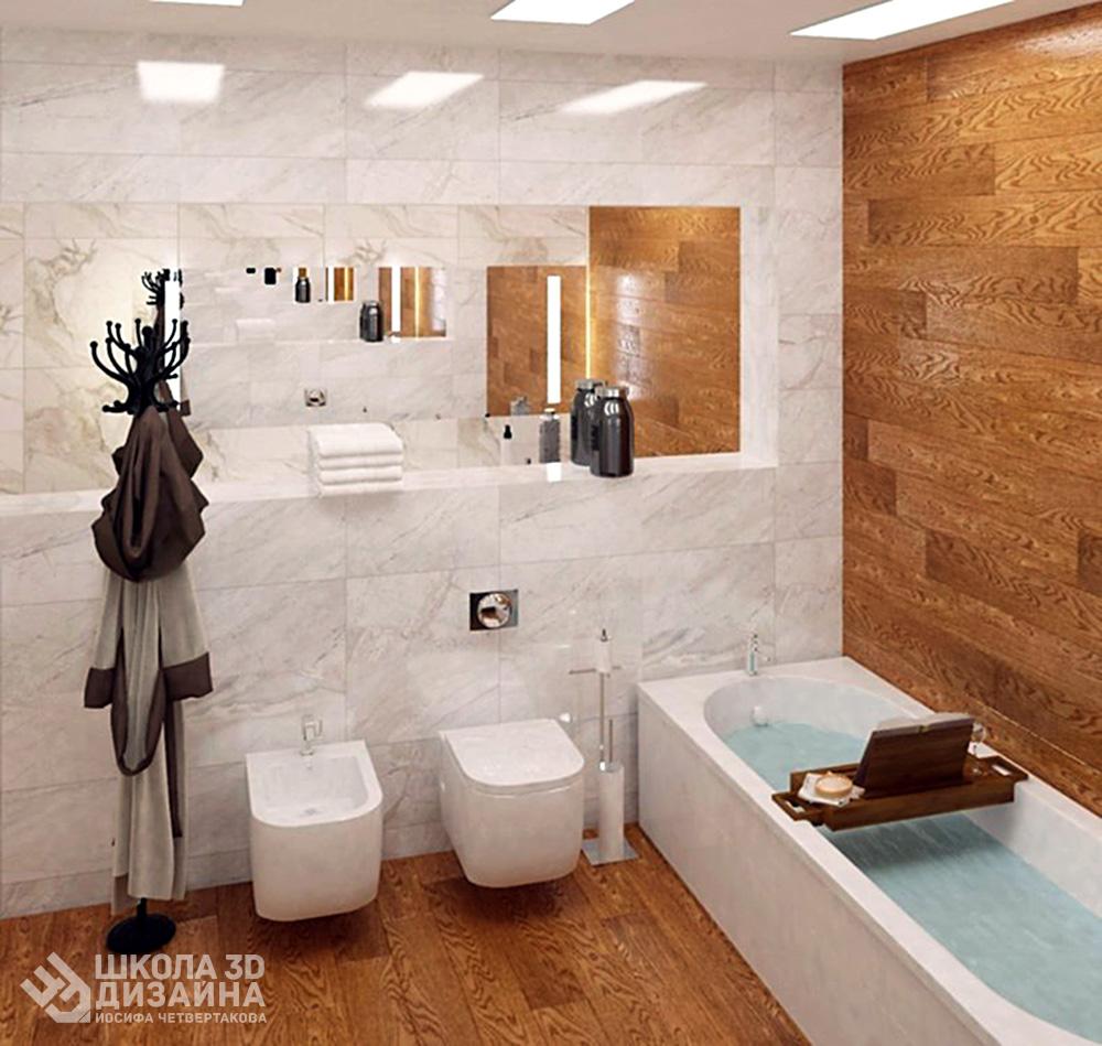 Ирина Ахтырская 3D дизайн ванной комнаты