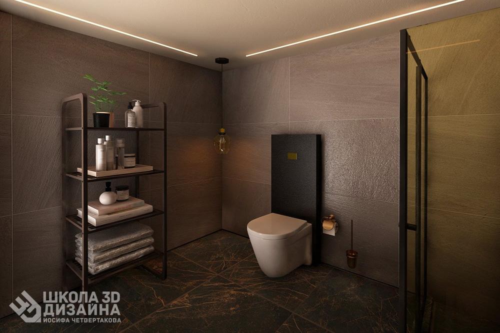 Дизайн ванной комнаты санузел Анна Кулькова