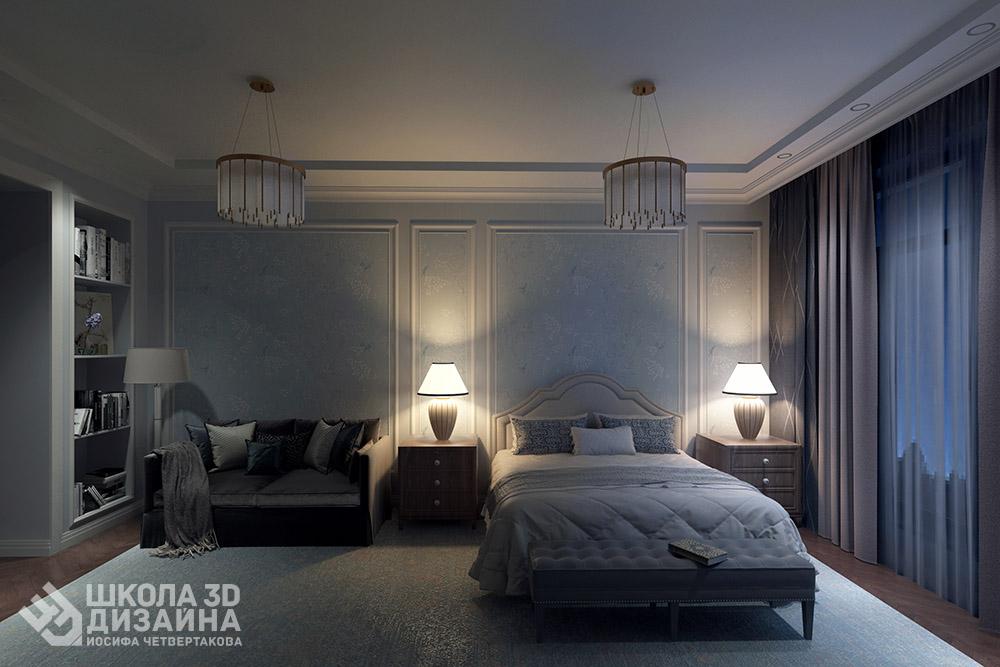 Евгений Давыдов дизайн спальни ночное освещение