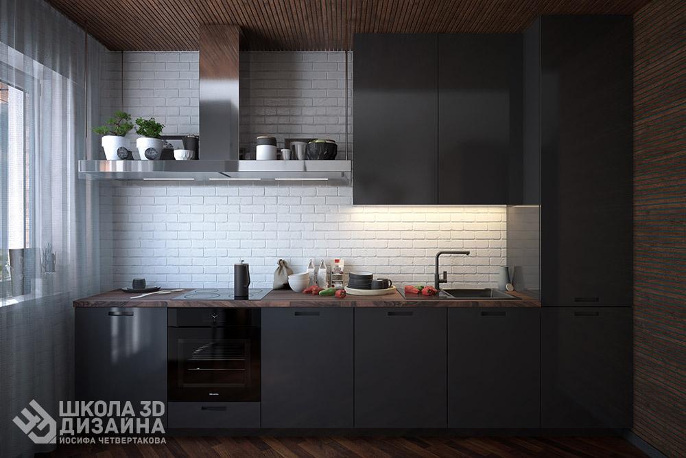 Дизайн кухни в 3Д Макс