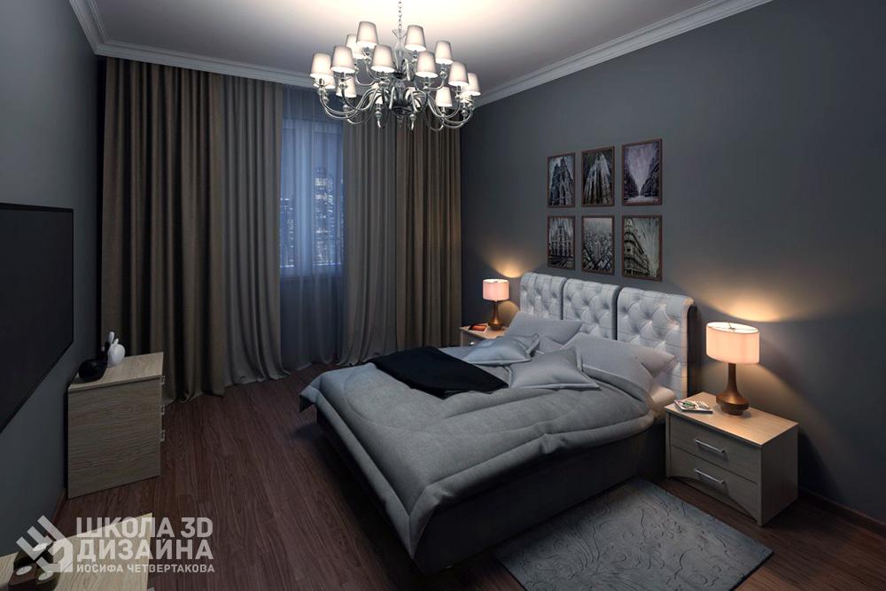 Максим Мехтиев 3D дизайн спальни ночное освещение
