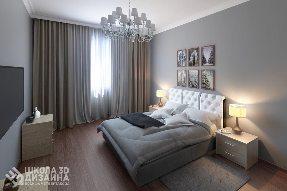 Максим Мехтиев 3D дизайн спальни смешанное освещение