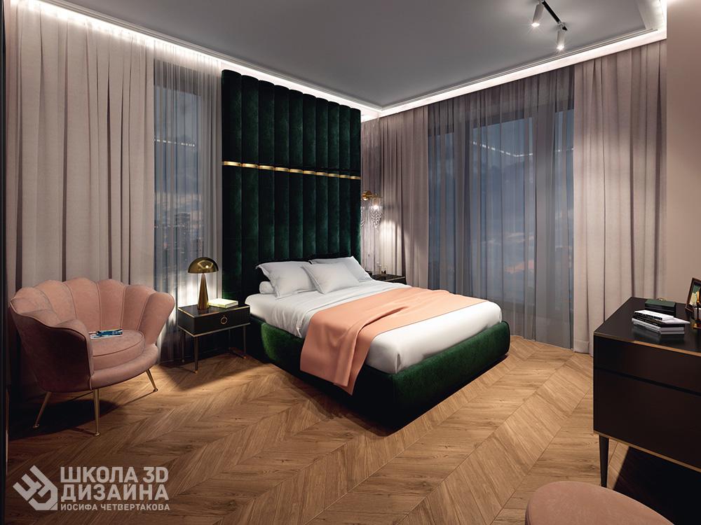Екатерина Степанищева 3D дизайн спальни